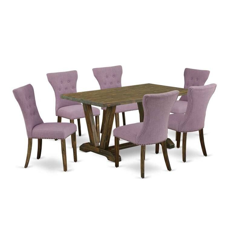 Southwestern Dining Set - 7 Piece Table & Chair Set - Solid Wood Parsons Chairs - Small Dining Room Table