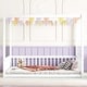 preview thumbnail 4 of 49, Full Size Canopy Frame Floor Bed with Fence White