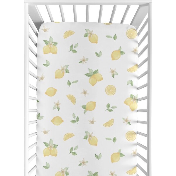 yellow fitted crib sheet