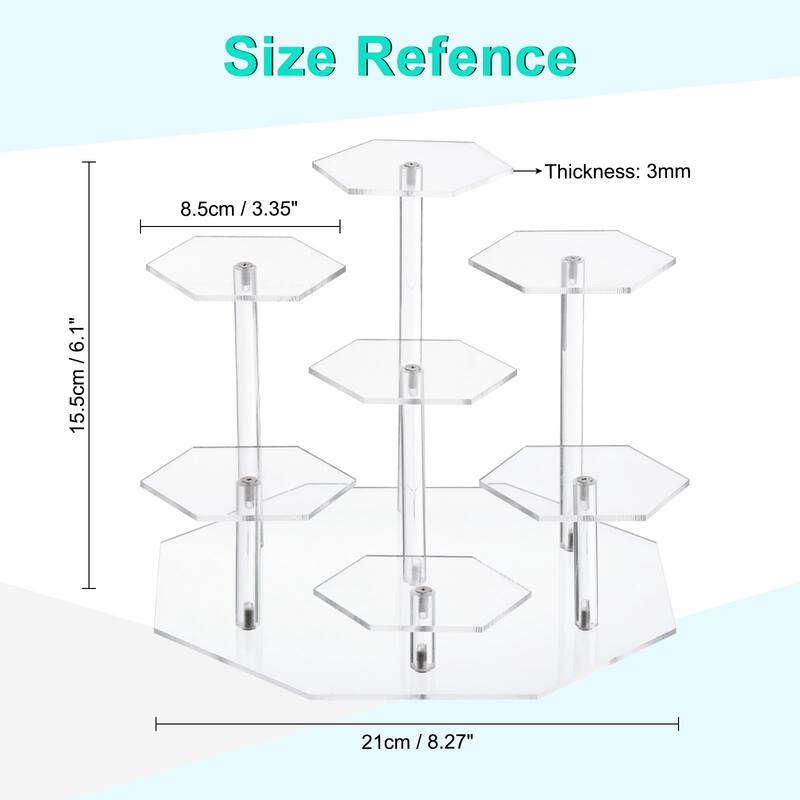 Acrylic Display Stand for Figures, 7 Tier Acrylic Showcase Stand Clear - Clear
