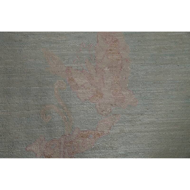 Hand Knotted Oriental 100% Wool Carpet Transitional Abstract Navy Blue & Blues Oushak Area Rug - 13' 9'' X 9' 11''