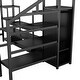 preview thumbnail 22 of 22, Loft Bed with Stairs,Metal Loft Bed with TV Stand,LED and Charging Station, Storage Shelves and Wardrobe