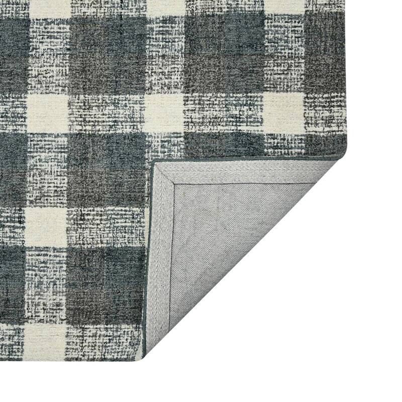 HomeRoots Plaid Transitional Rectangle Area Rug