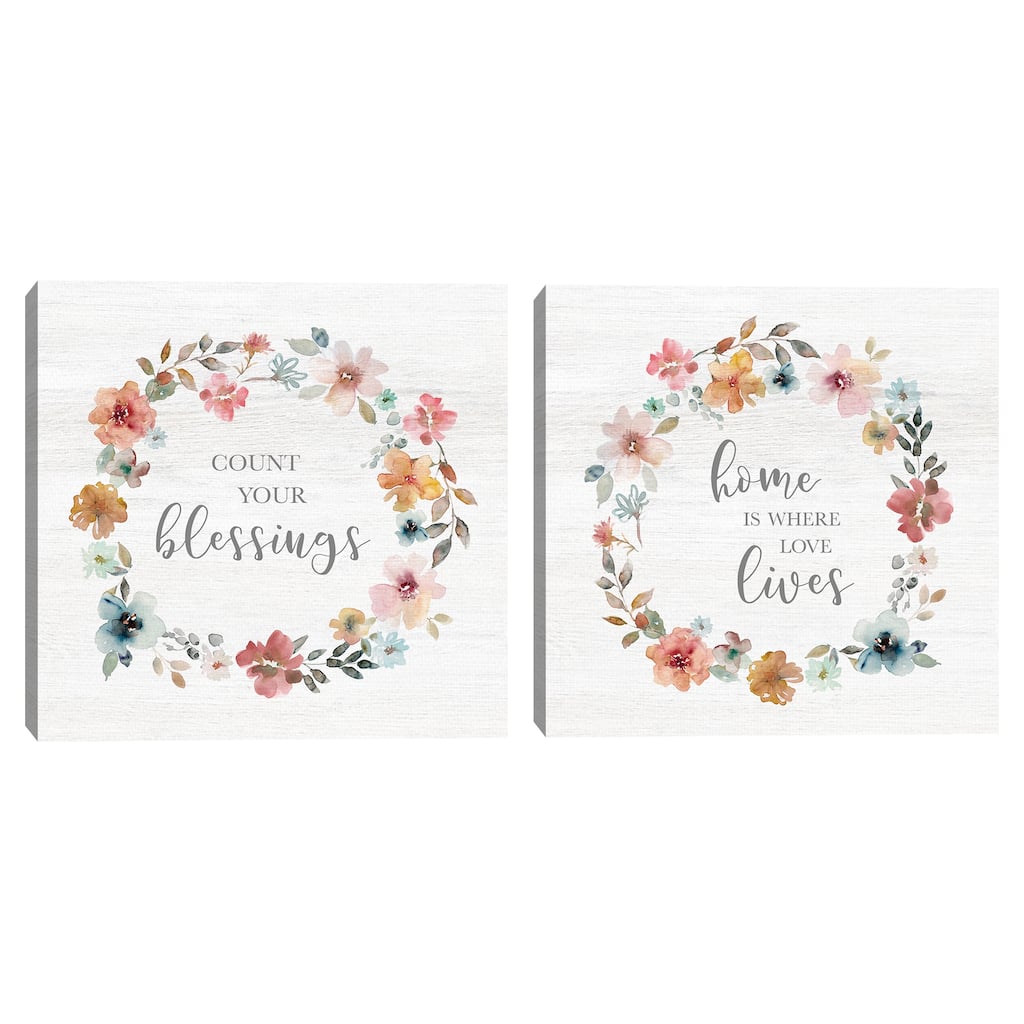 Count Your Blessings, Love Lives Canvas Art Prints