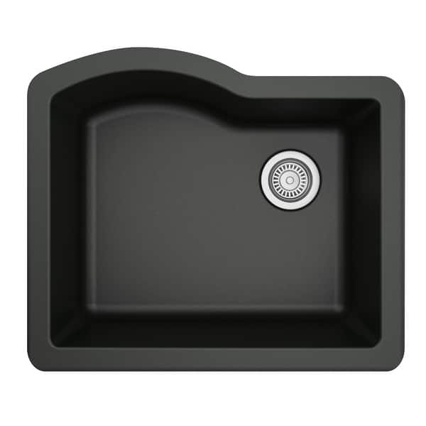 slide 2 of 52, Karran Undermount Quartz Single Bowl Kitchen Sink Black