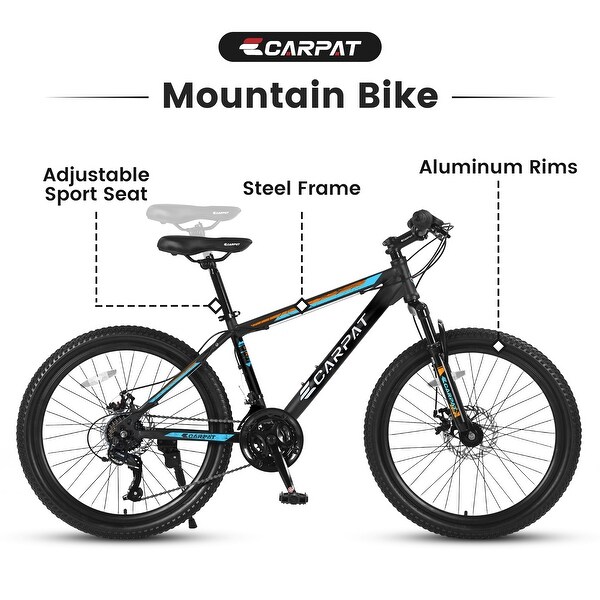 26 Inch Mountain Bike with Steel Frame & Suspension MTB, 21