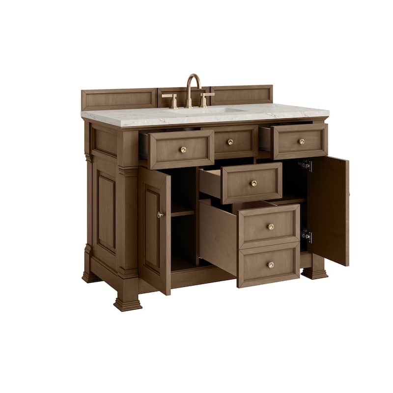 Brookfield 48" Single Vanity, Pecan w/FreePower Wireless Charger