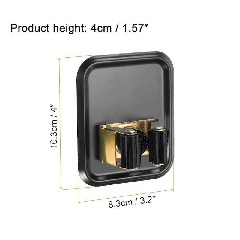 4pcs Mop Broom Holder Wall Mount, 304 Stainless Steel Mop Broom Hanger - Black