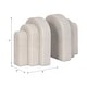 preview thumbnail 5 of 12, Modern Layered Arched Bookends - Home Desk Decor - Set of 2, 6", White - 6.0"
