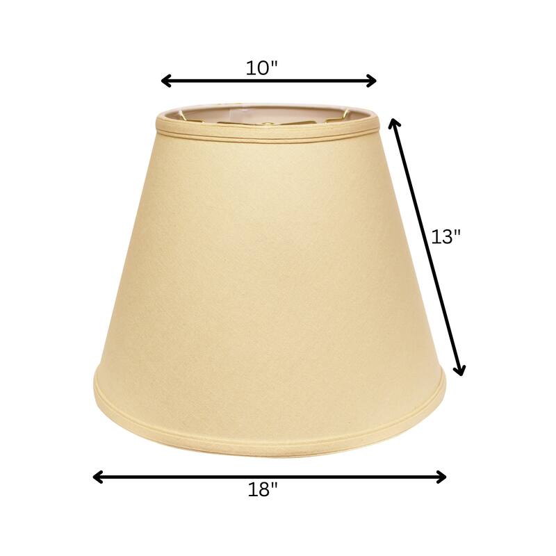 Deep Hardback Lampshade with Washer Fitter, Beige Color Fabric Lampshade for Table Lamps, Natural Linen