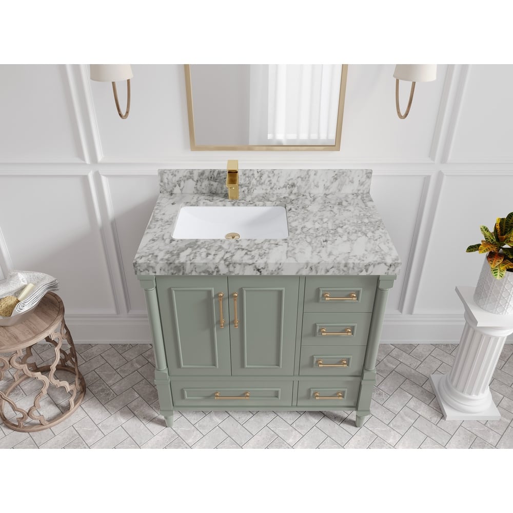 Willow Collections 36 in. W x 22 in. D Aberdeen Left Offset Sink Bathroom Vanity with Countertop