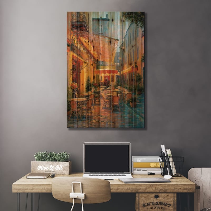 Café Van Gogh 2008, Arles France Print On Wood by Haixia Liu - Multi-Color