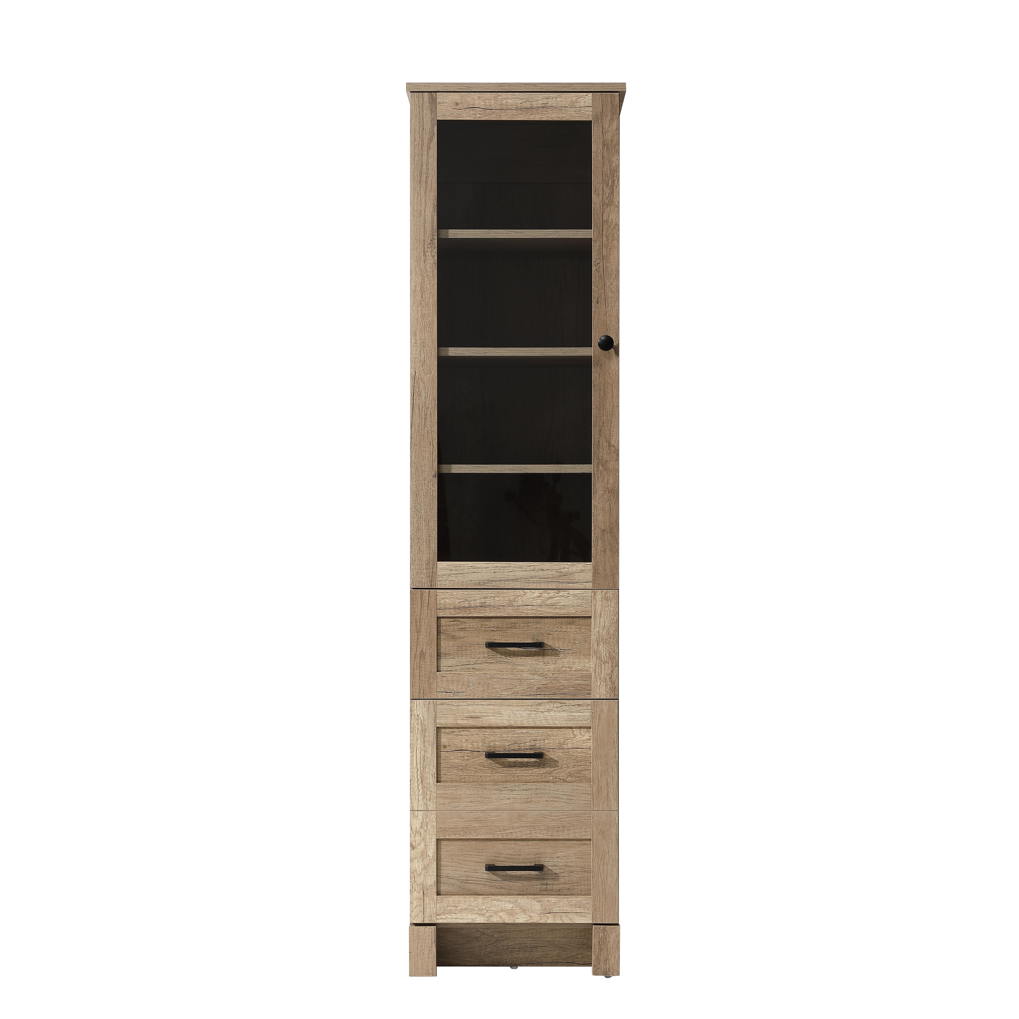 Fresco 16-28 Inch Bath Storage Glass Cabinet