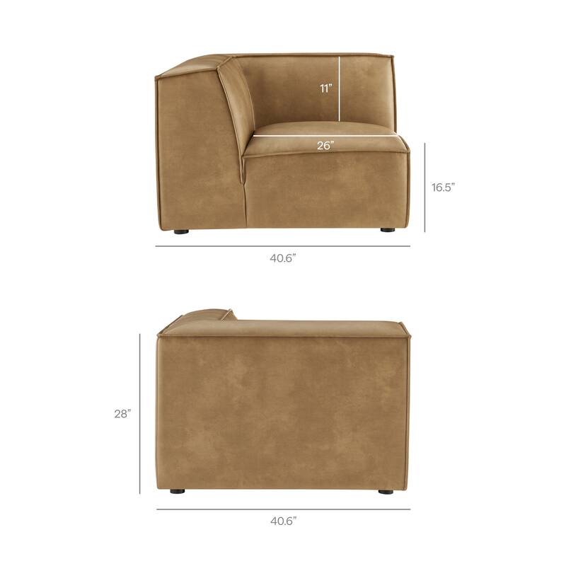 Restore 6-Piece Vegan Leather U-Shaped Armless Sectional Sofa