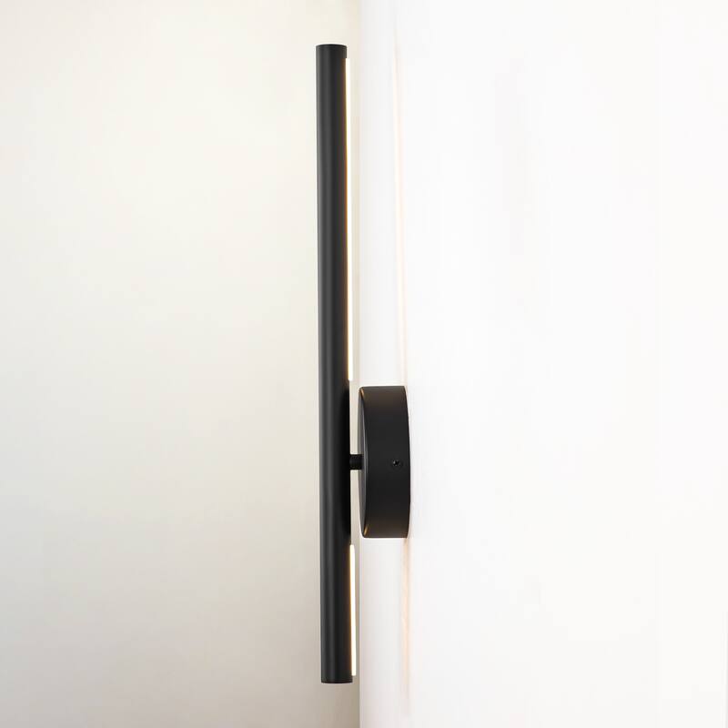 Modern Black Linear Integrated LED 3000K Warm Light Bathroom Vanity Light Wall Sconce