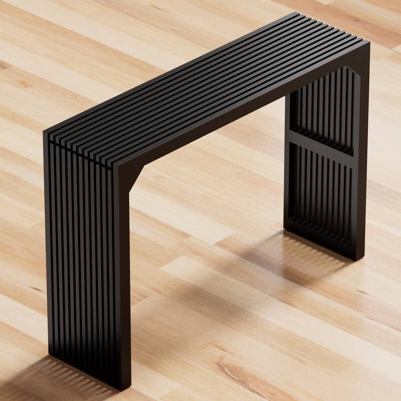 46" Solid Wood Console Table with Grille Design