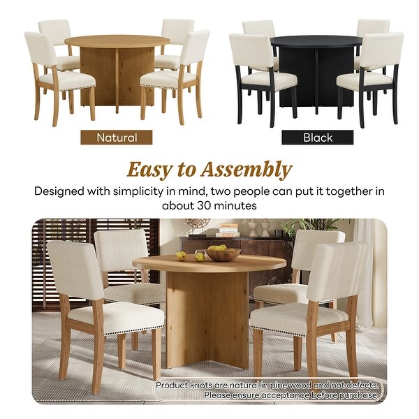 Dining table set 5 pieces kitchen dining table with 4 dining chairs pine wood kitchen dinette table sale