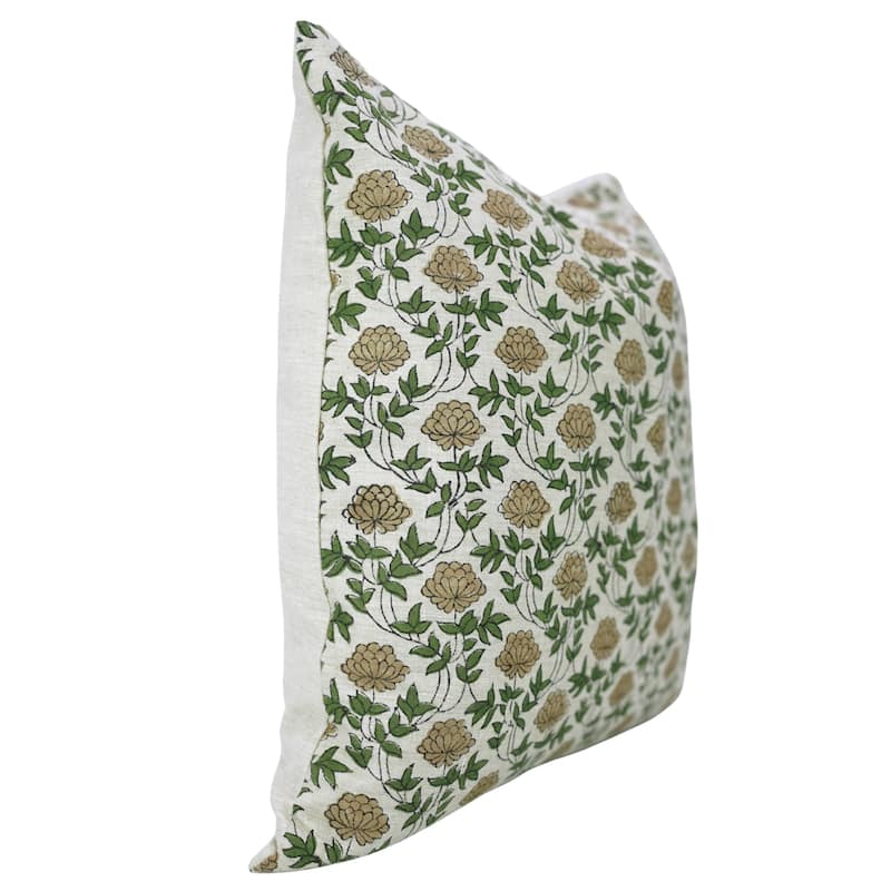 Fabdivine 12x20 Inch Fall Home Décor Cushion Cover Hand Block Floral for Sustainable Rectangle Linen Pillow Case, Khoobsurat