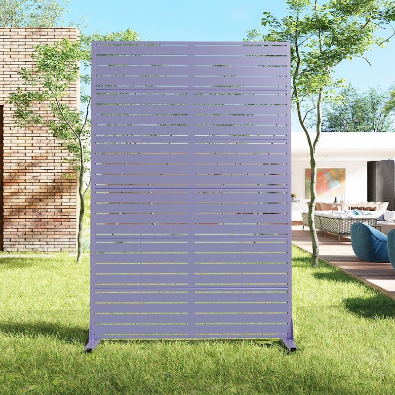 Dovelina 6ft.Outdoor Freestanding Metal Privacy Screen Decorative Garden Fence - 72"x47" - Purple