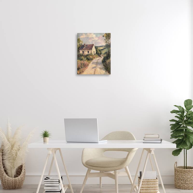 Stupell Scenic Cottage Road Canvas Wall Art Design By Petal Prints Design