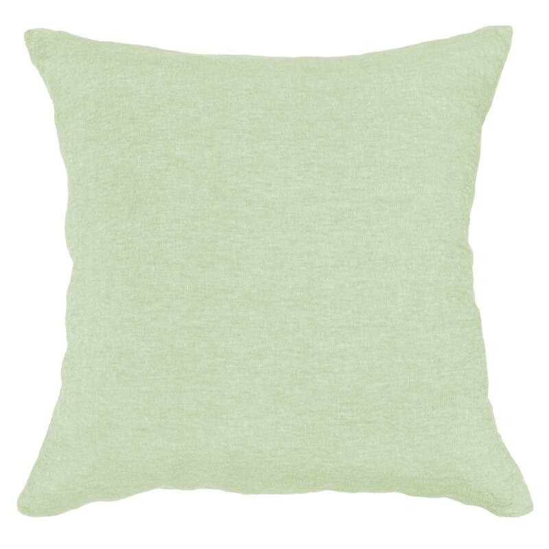 100% French Linen Throw Pillow Sham by BOKSER HOME - Pillow Covers - 26" x 26" - Matcha