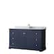 Option Dark Blue, Chrome Trim, White Carrara Marble Top