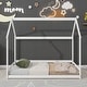preview thumbnail 6 of 10, White Twin Size House-Shaped Floor Bed w/ 2 Detachable Stands Storage Bed