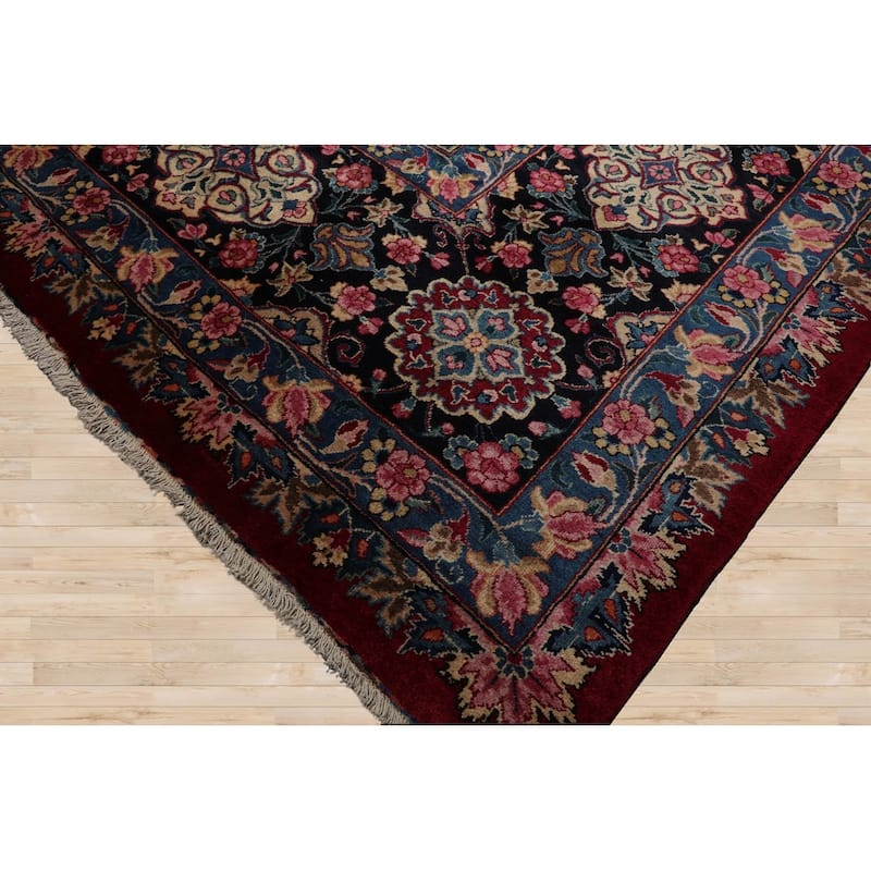 Hand Knotted Burgundy Persian Wool Traditional Oriental Area Rug - 13' x 18' 8''