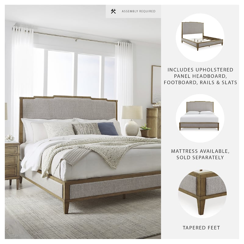 Signature Design by Ashley Sharlance Brown/Beige King Upholstered Panel Bed