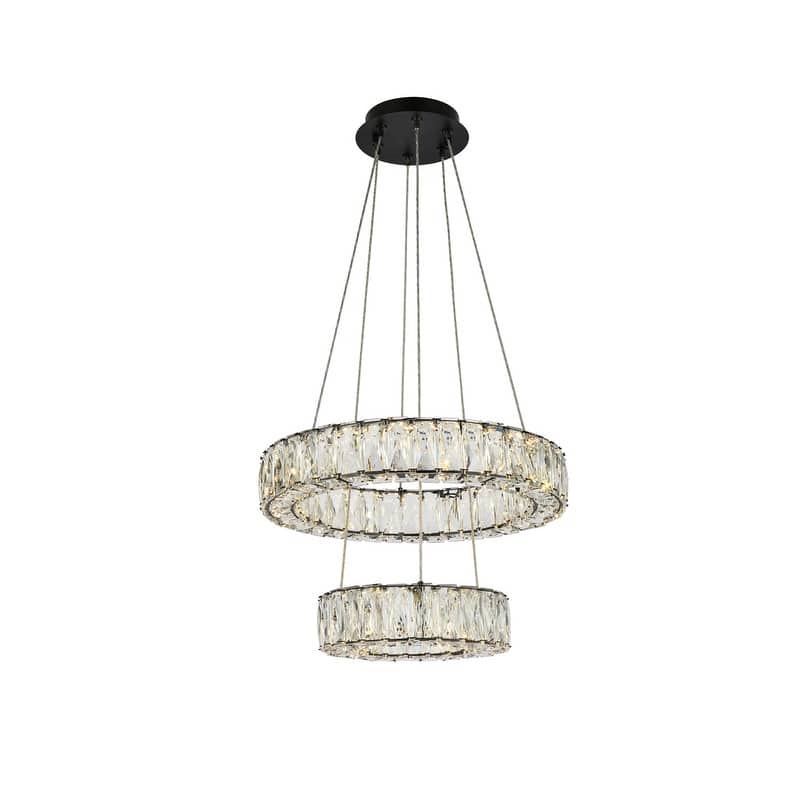 Indigo Home 18 inch LED two ring pendant in black
