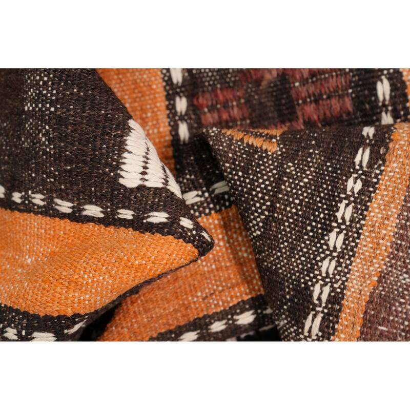 Hand Woven Oriental 100% Wool Carpet Southwestern Tribal Multi-Colored Kilim Area Rug - 8' 2'' X 5' 9''