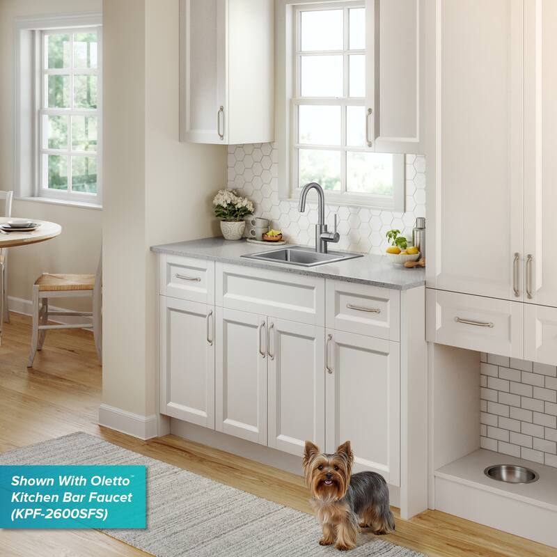 KRAUS Fairlane Drop In Top Mount 18 Gauge Stainless Steel Kitchen Sink