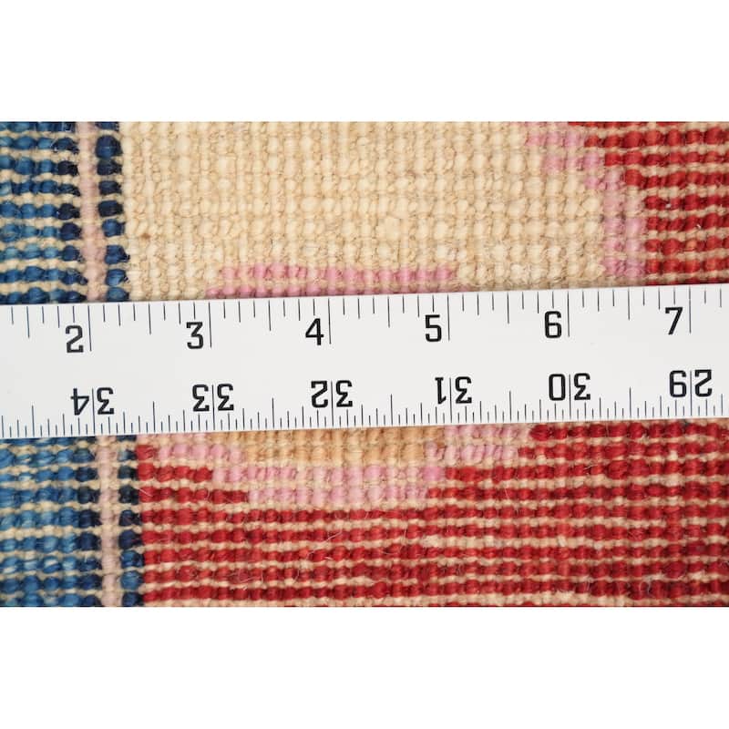 Hand Knotted Oriental 100% Wool Carpet Transitional Floral Navy Blue & Blues Oushak Area Rug - 8' 0'' X 7' 10''