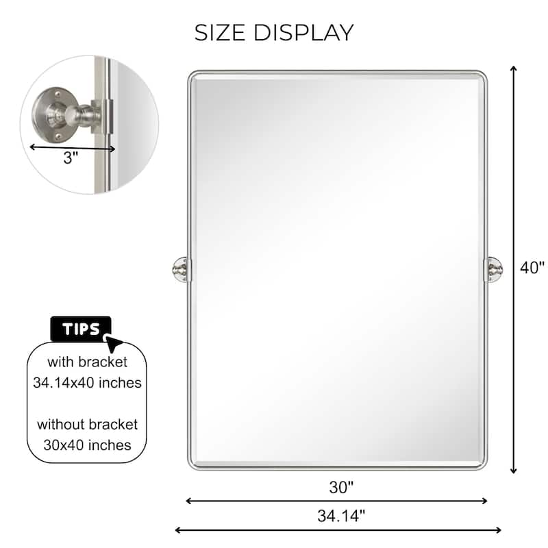 TEHOME Woodvale Rectangle Vertical Metal Wall Mirrors