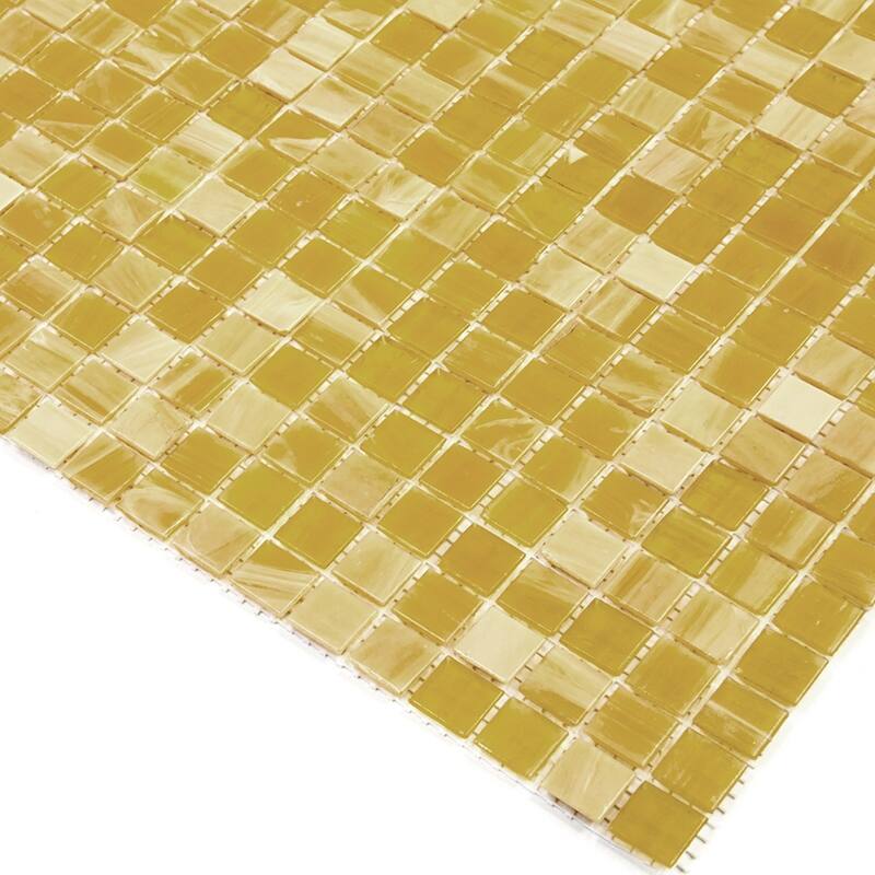 Apollo tile 12" x 12" Skosh Glossy Butter Beige Glass Tile (18.69 sq ft/case) - 20 Pack