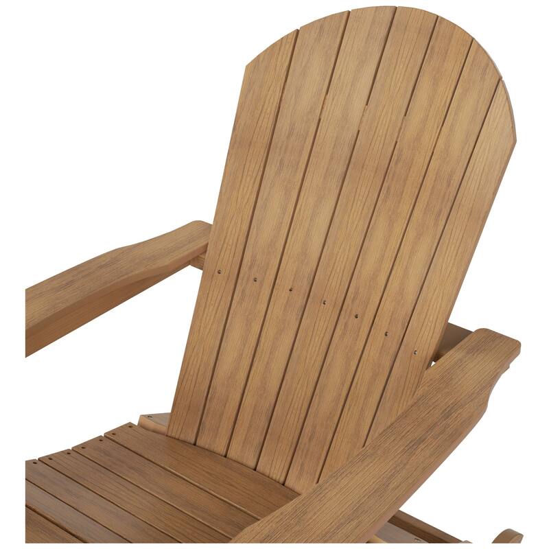 Polytrends Vineyard HIPS Outdoor Eco-Friendly All Weather Seashell Rocking Adirondack Chair
