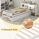 preview thumbnail 20 of 18, Costway Twin Size Bed Frame with LED Light & Power Outlet Bookcase