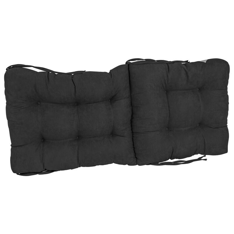 Multi-section Tufted Indoor Microsuede Seat/Back Chair Cushion (Multiple Sizes)