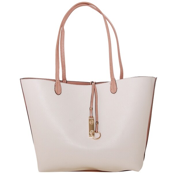 reversible vegan leather tote bag