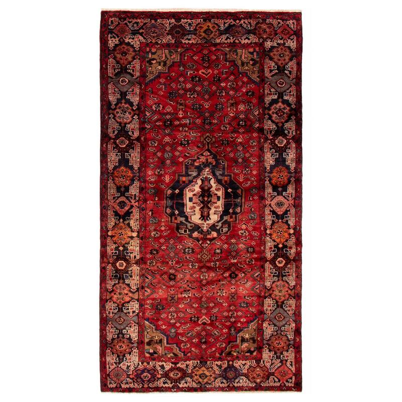 ECARPETGALLERY Hand-knotted Andelz Red Wool Rug - 5'5 x 10'2 - Red - 5'5 x 10'2