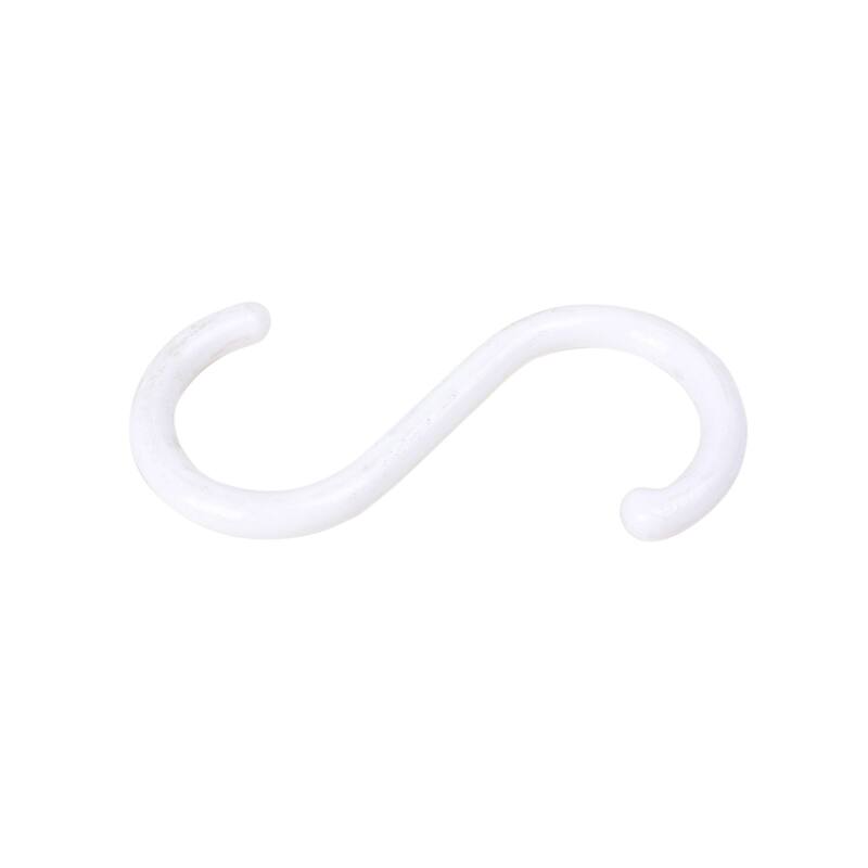 2 PCS Plastic S Shape Hooks Hangers Clasp for Wardrobe Home Organization - White