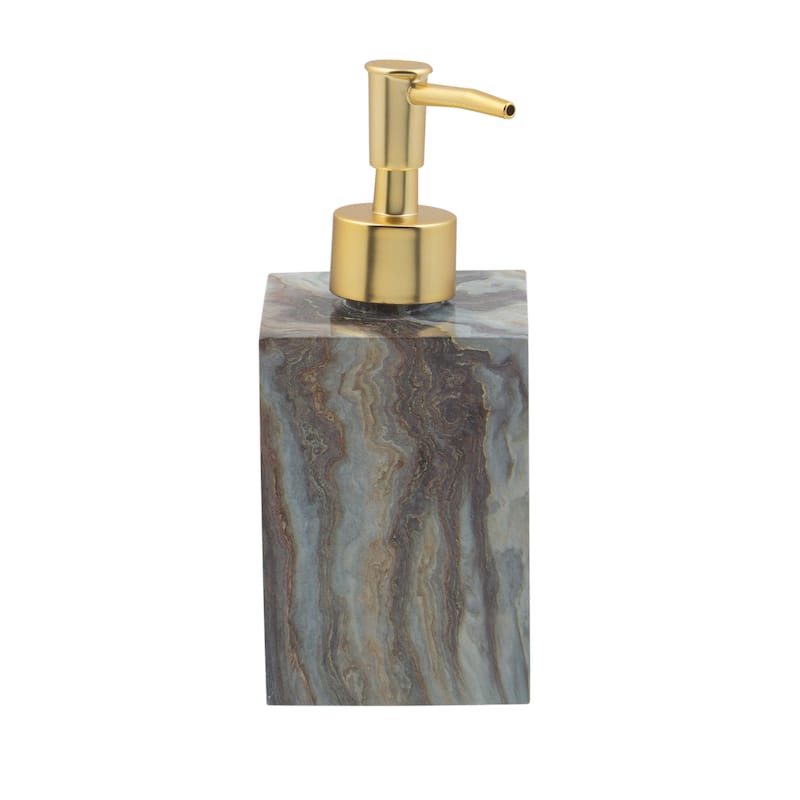 Elle Décor Square Soap Dispenser in Agate - 2.64" x 2.6" x 6.85"