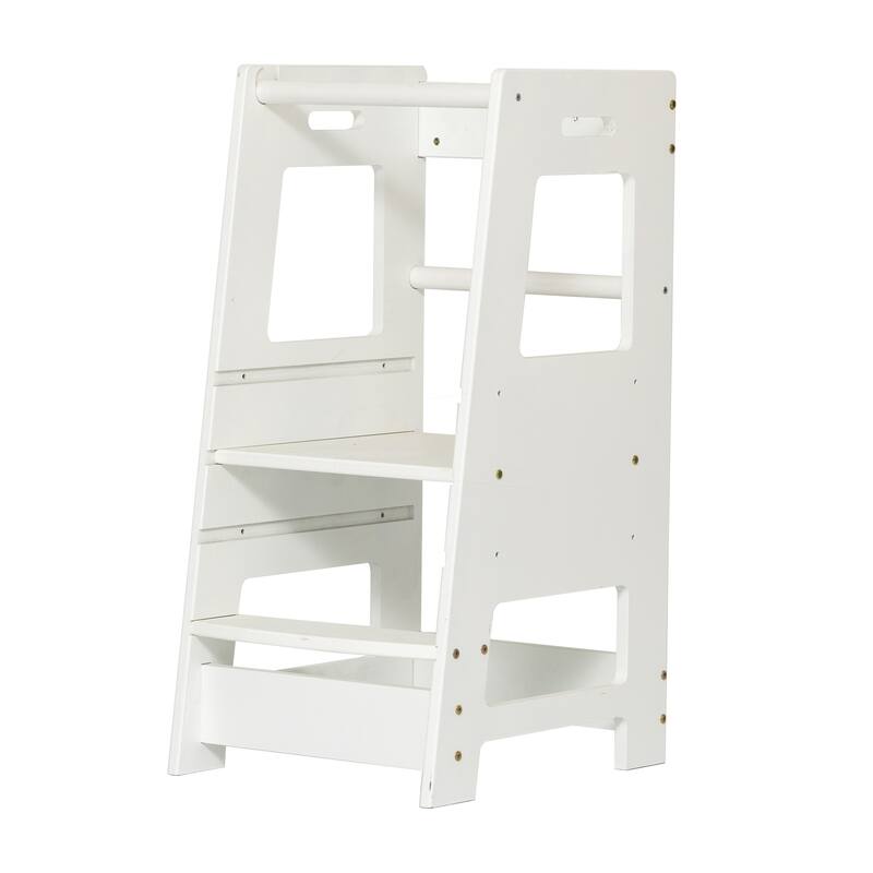 Toddler Standing Tower Kitchen Step Stool - 35.43" * 4.13" * 19.69" - White