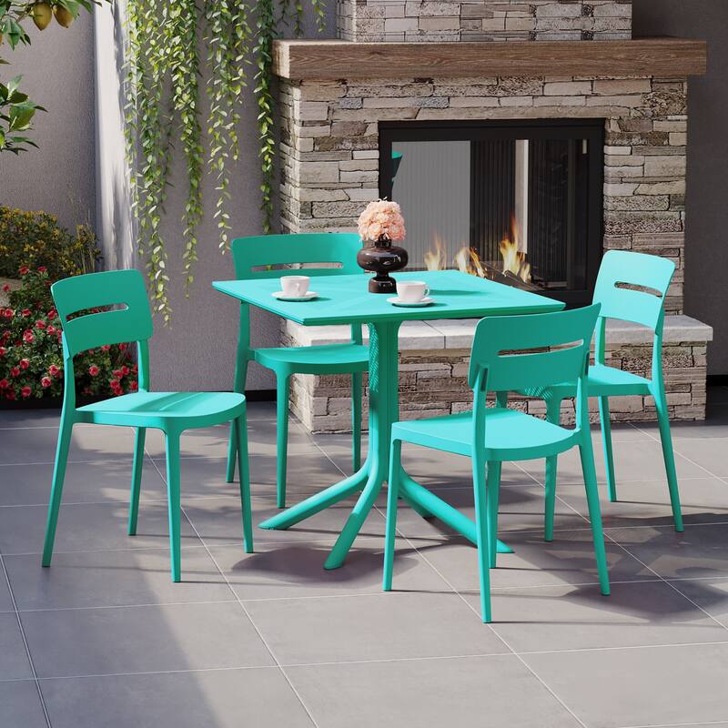 Frond and Form 4-Person Outdoor Square Dining Set