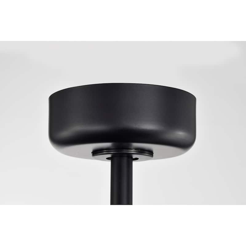 Dakota Bravo Crystal Style Ceiling Fandelier 25 Inch Matte Black finish 6 Light with Remote