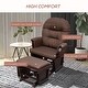 preview thumbnail 3 of 7, Polyester Nursery Glider Rocker with Ottoman - Brown Wood Base and Thick Padded Seat