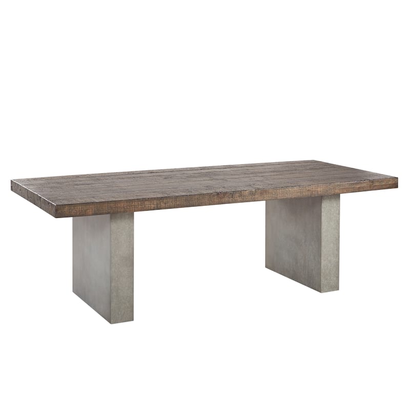 Blake Reclaimed Wood and Concrete Dining Table by iNSPIRE Q Artisan - Brown
