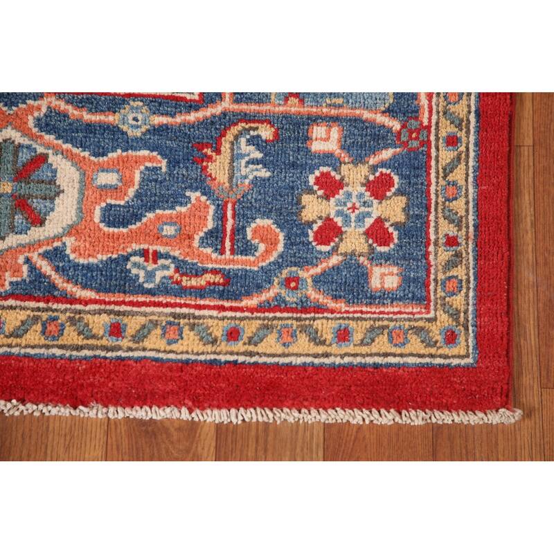 Kazak Living Room Area Rug Handmade Wool Carpet - 6'4" x 9'10"