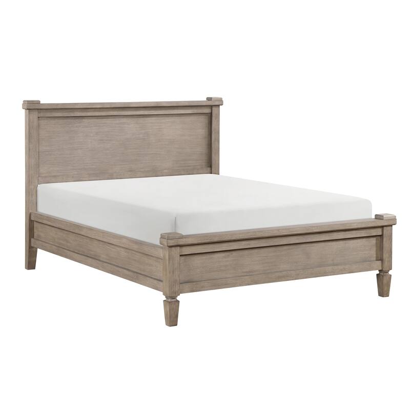 Gray Oak Finish 1pc Canopy Bed