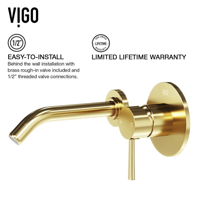 VIGO Olus 5" H Single Handle Wall Mount Bathroom Faucet